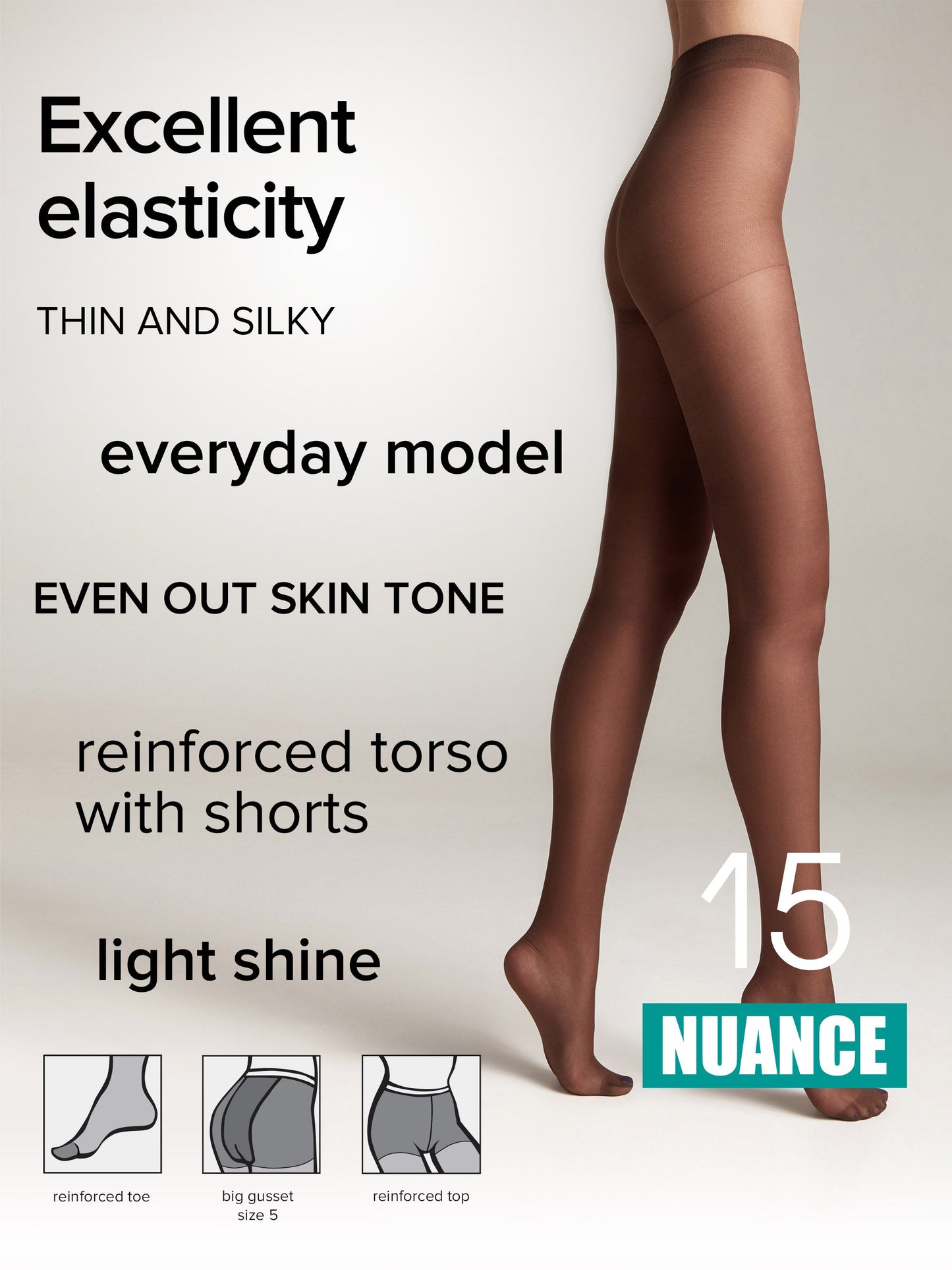 Tights Conte Nuance 15 Den - Reinforced Shorts - Concordia Style Boutique