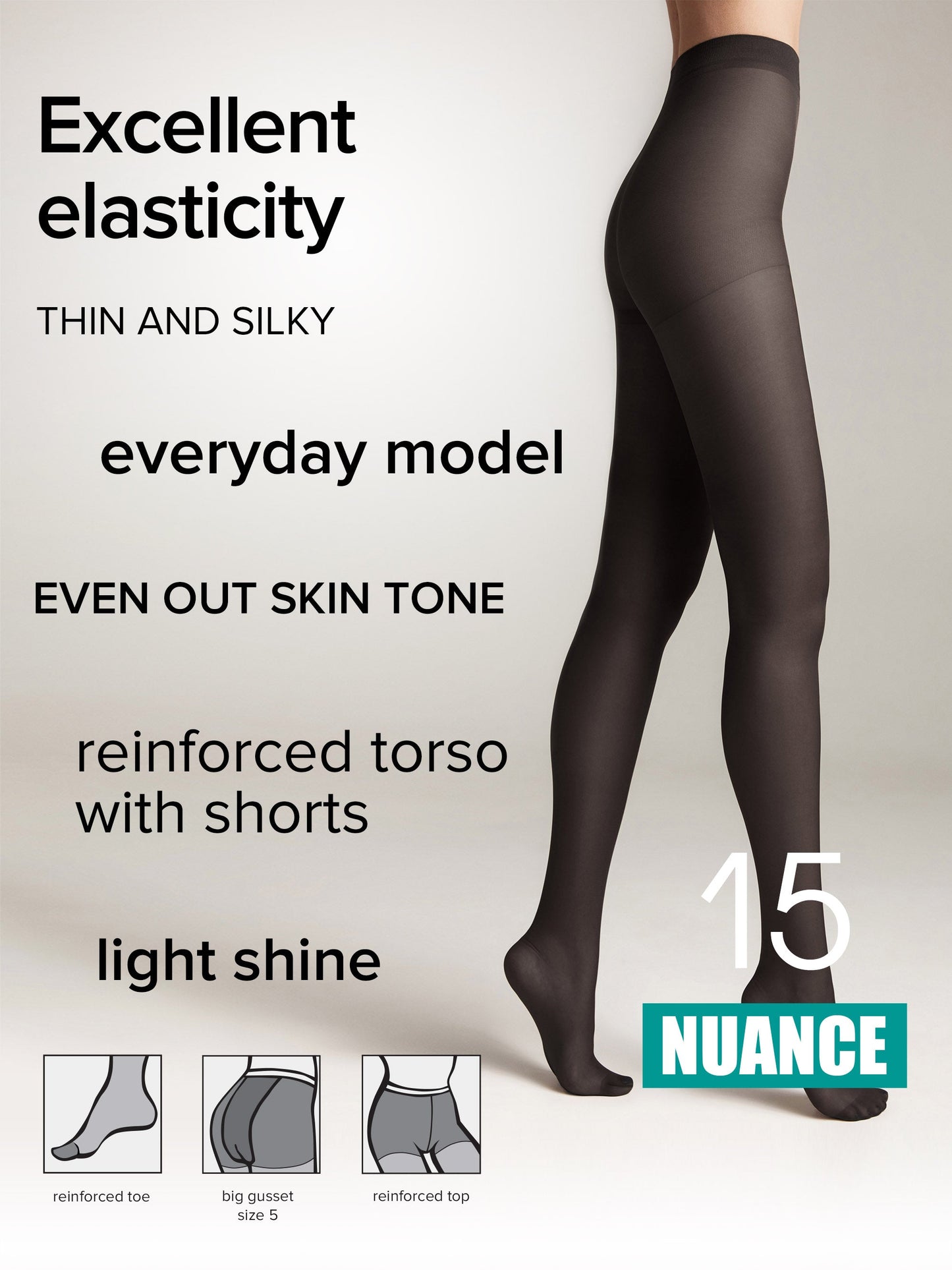 Tights Conte Nuance 15 Den - Reinforced Shorts - Concordia Style Boutique