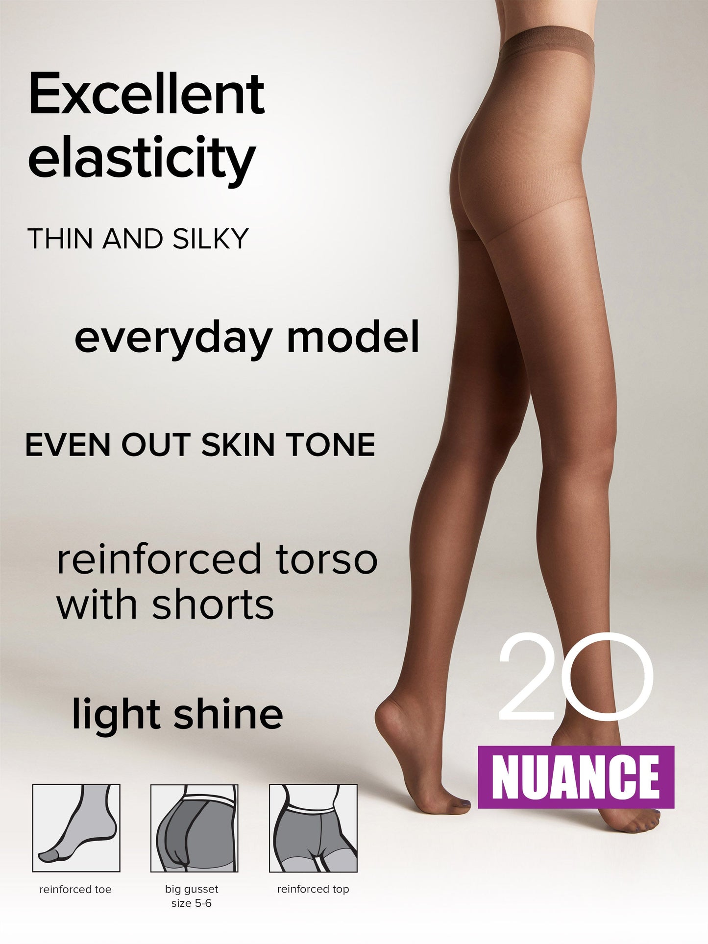 Tights Conte Nuance 20 Den - Reinforced Shorts - Concordia Style Boutique