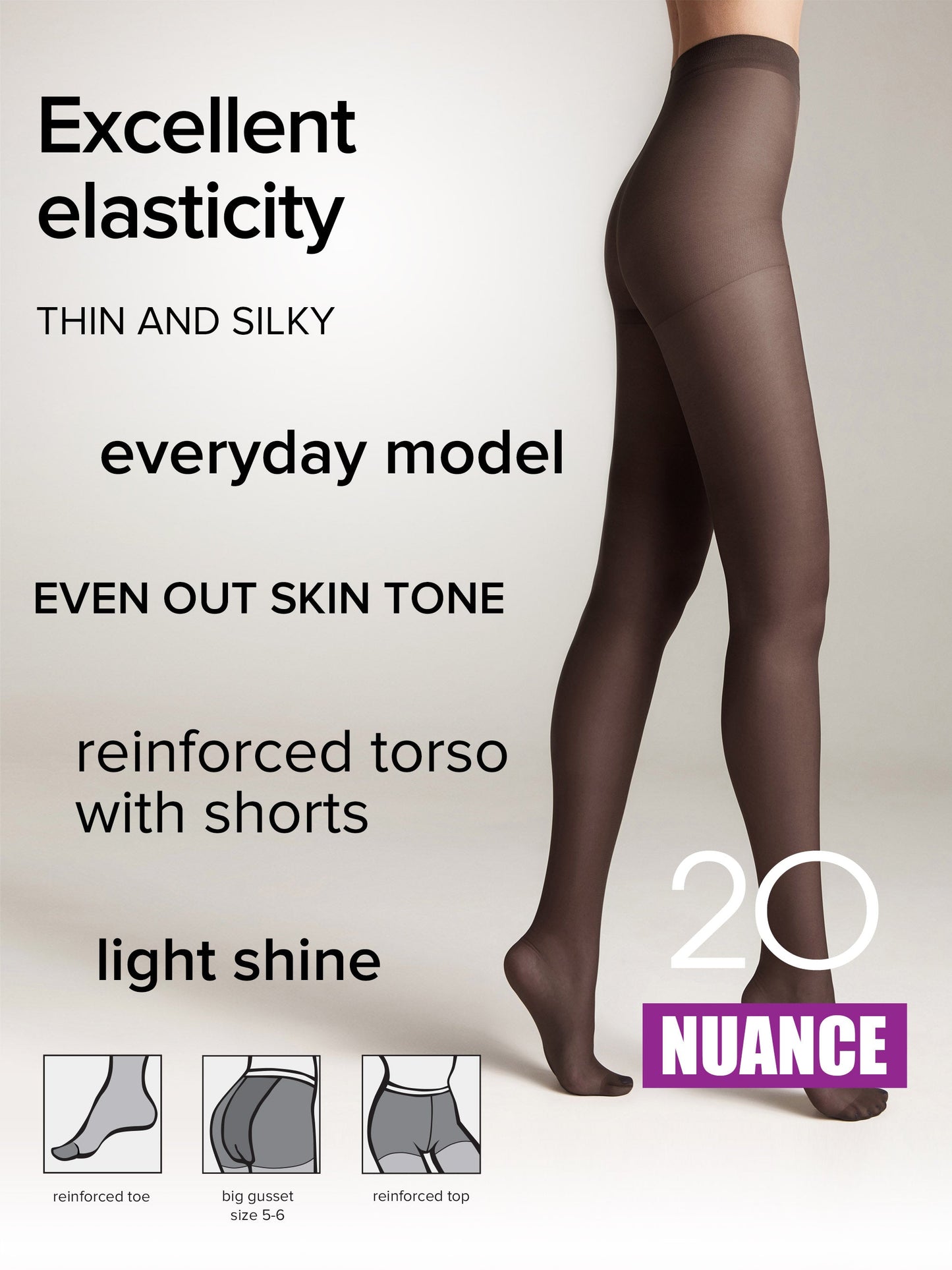 Tights Conte Nuance 20 Den - Reinforced Shorts - Concordia Style Boutique