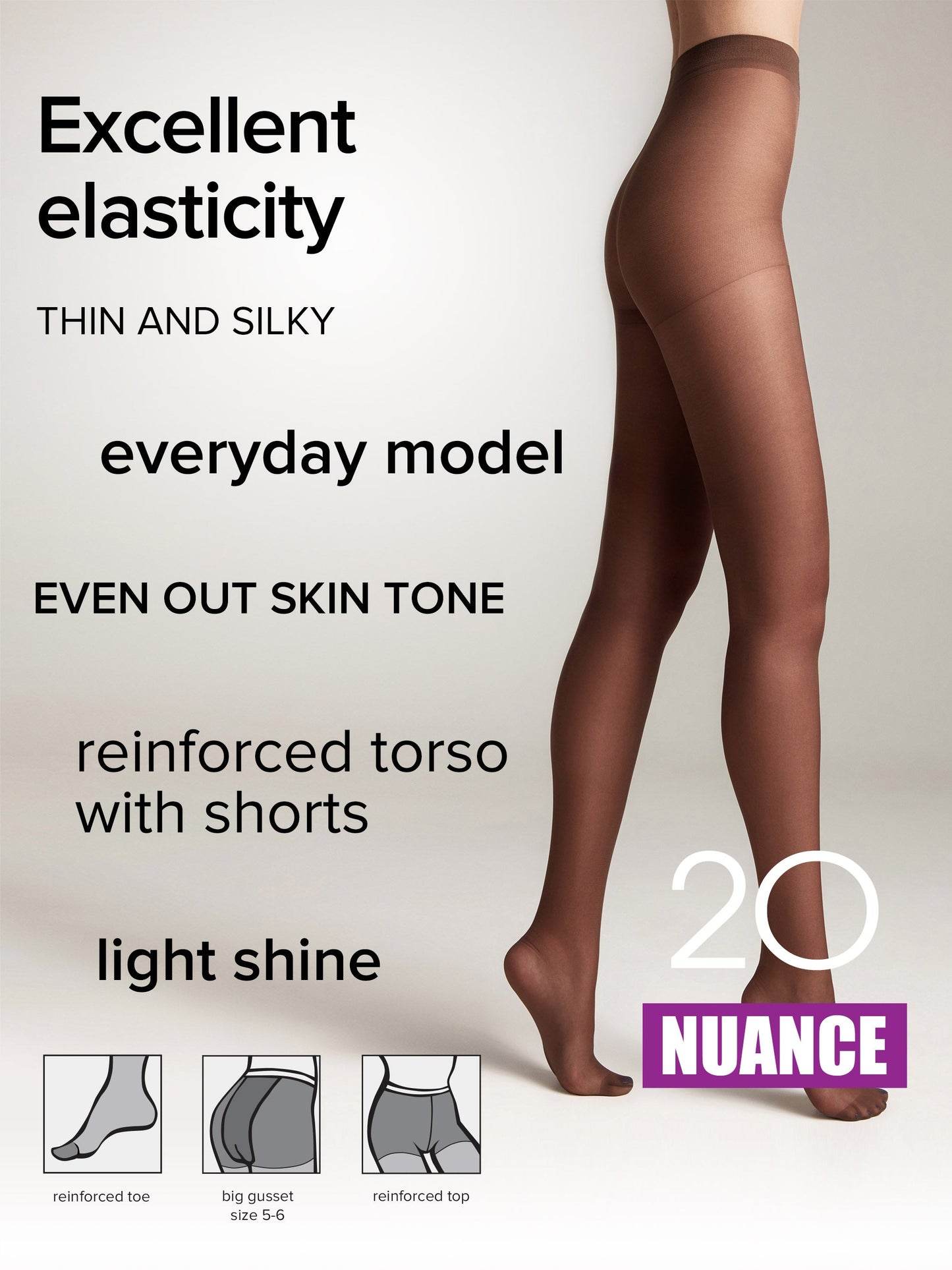 Tights Conte Nuance 20 Den - Reinforced Shorts - Concordia Style Boutique