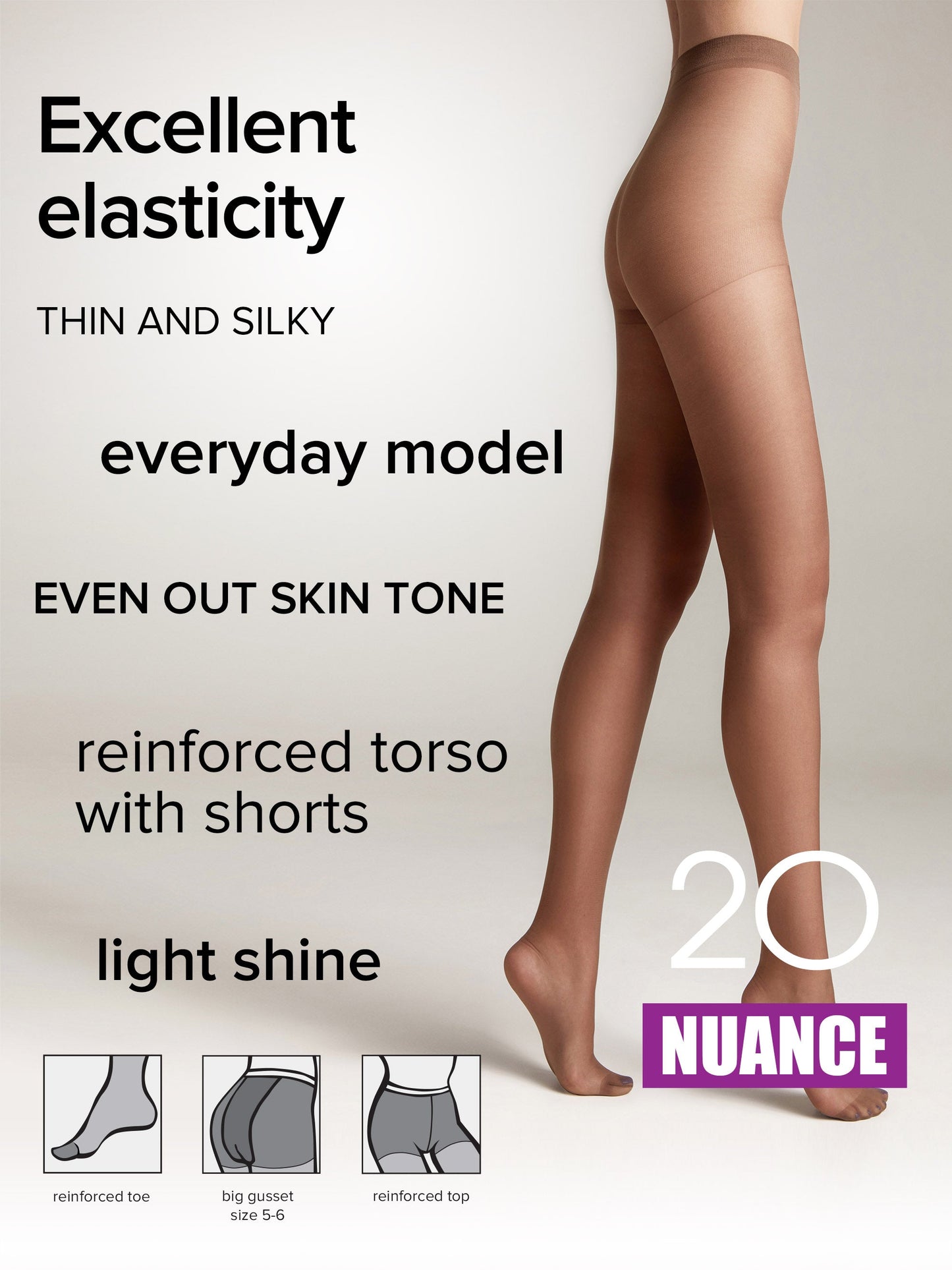 Tights Conte Nuance 20 Den - Reinforced Shorts - Concordia Style Boutique