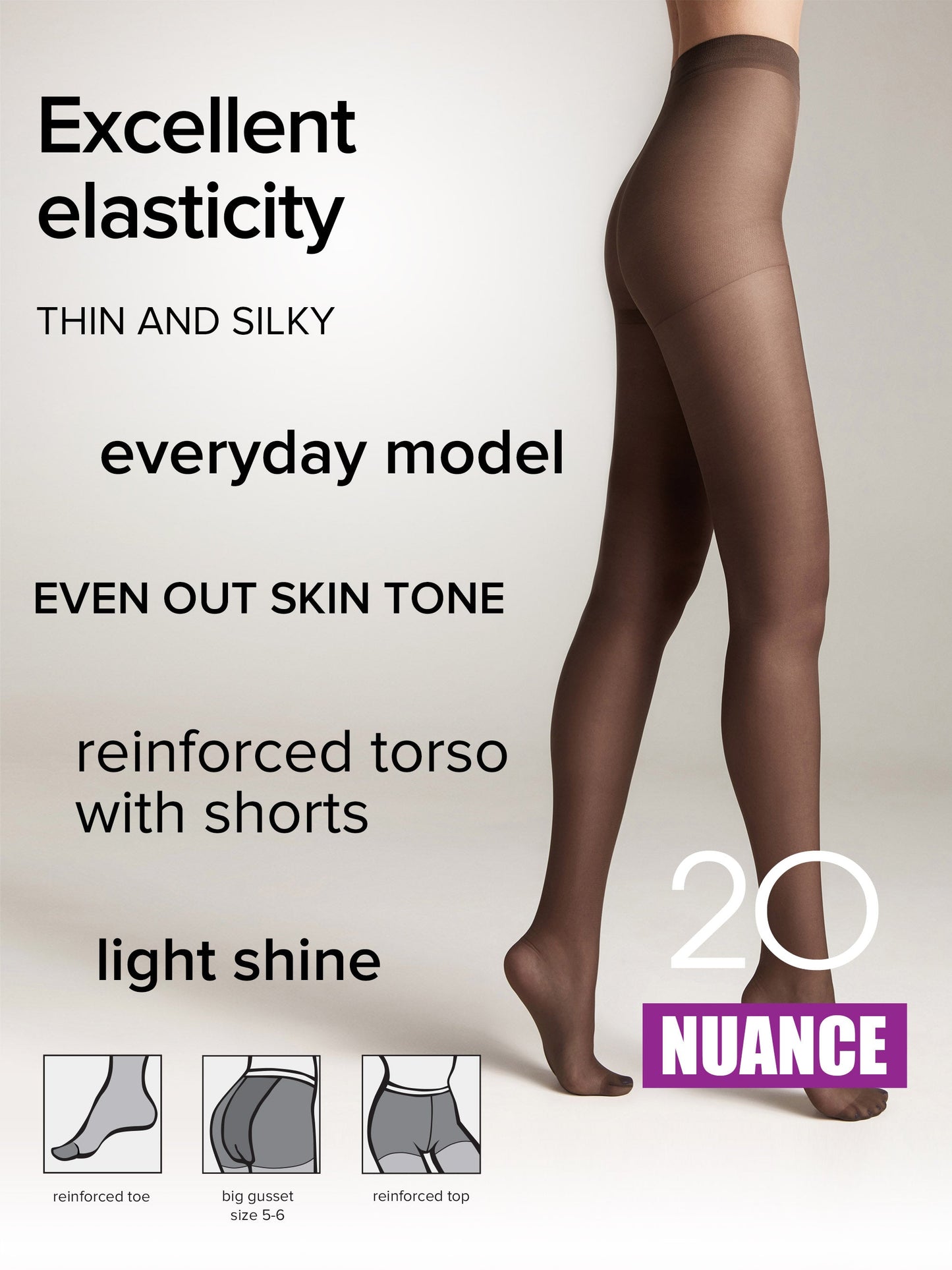 Tights Conte Nuance 20 Den - Reinforced Shorts - Concordia Style Boutique
