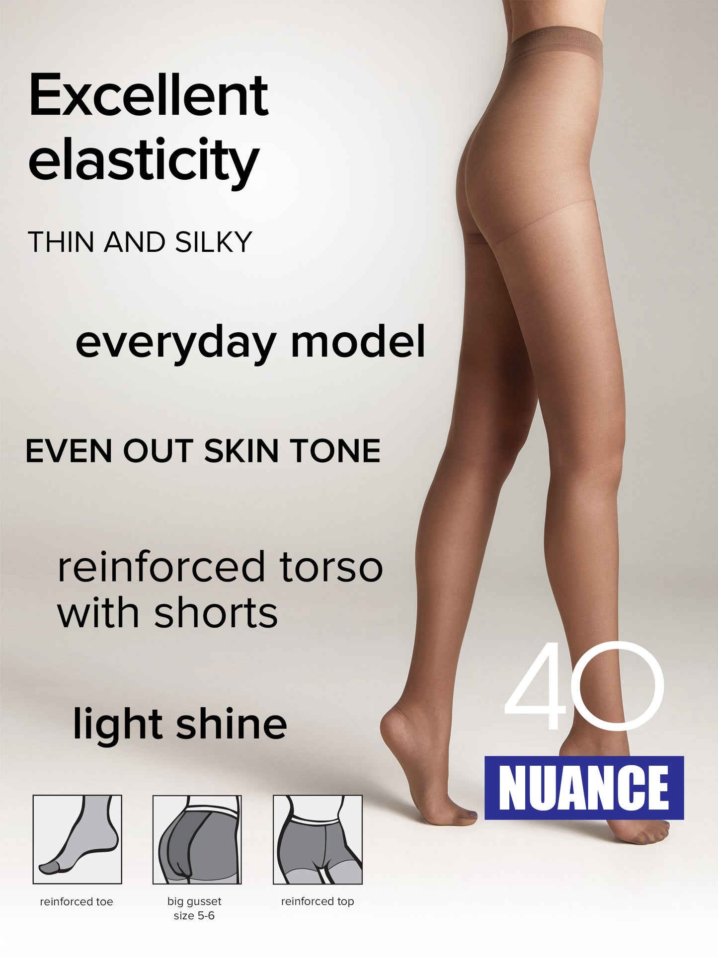 Tights Conte Nuance 40 Den - Reinforced Shorts - Concordia Style Boutique