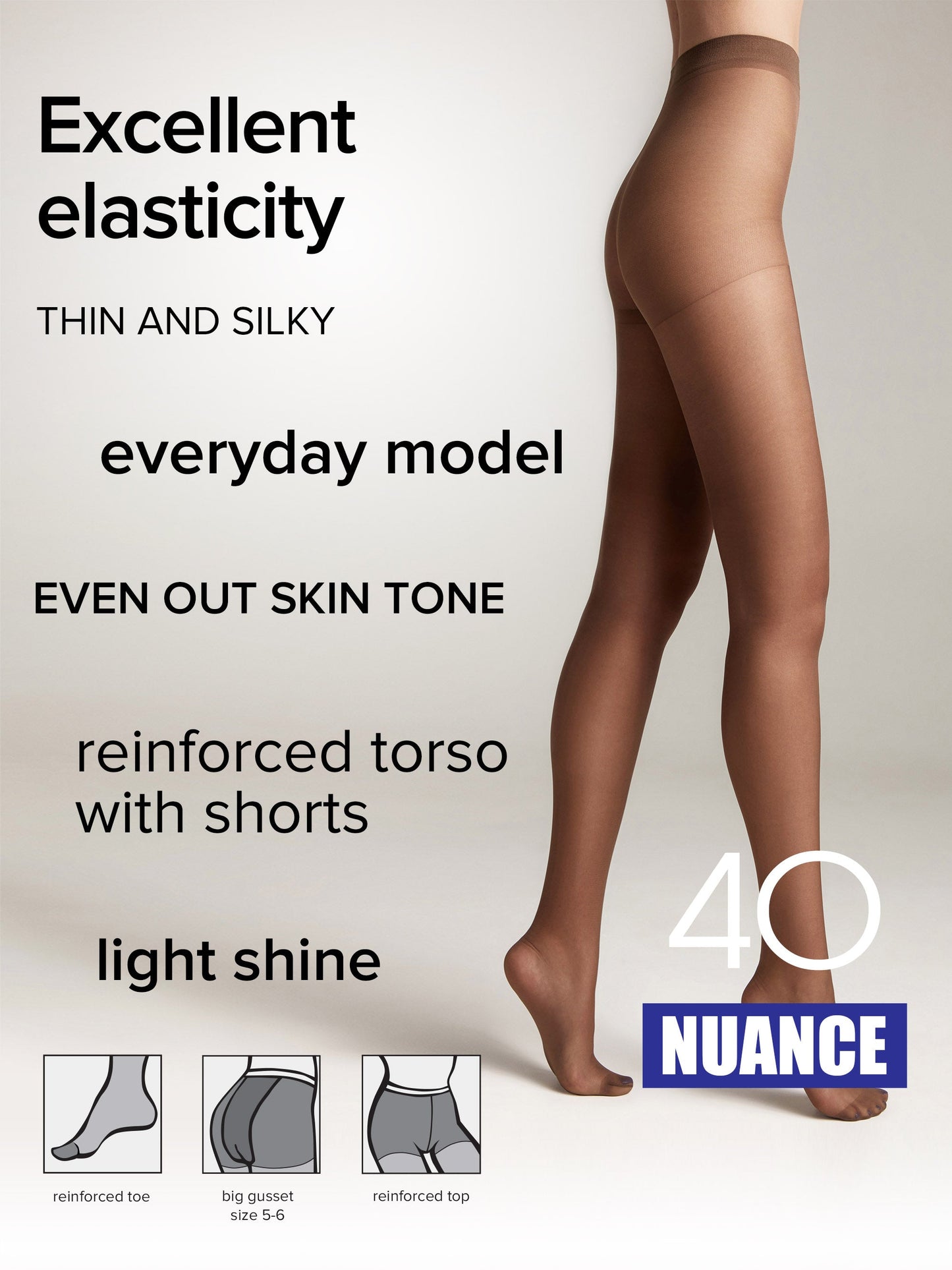 Tights Conte Nuance 40 Den - Reinforced Shorts - Concordia Style Boutique