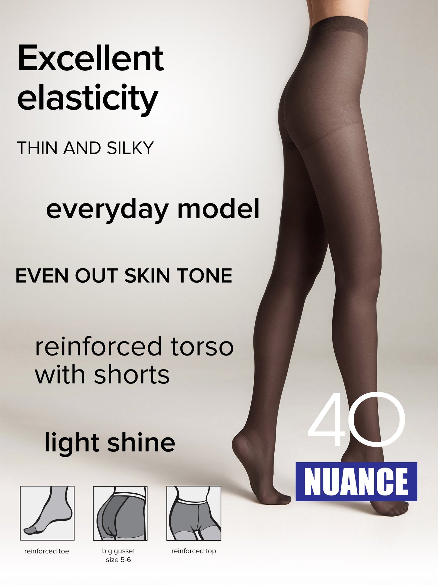 Tights Conte Nuance 40 Den - Reinforced Shorts - Concordia Style Boutique