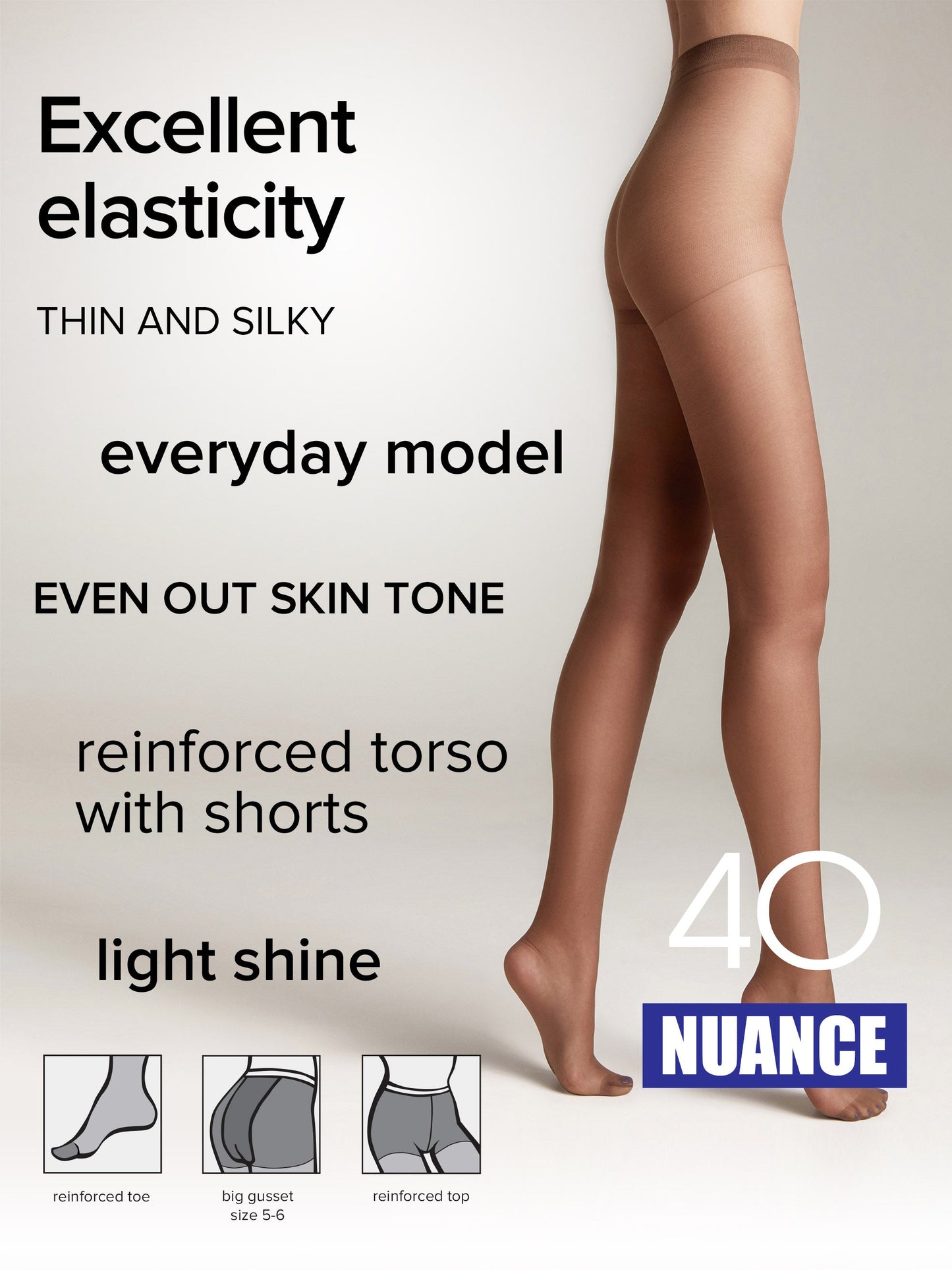Tights Conte Nuance 40 Den - Reinforced Shorts - Concordia Style Boutique