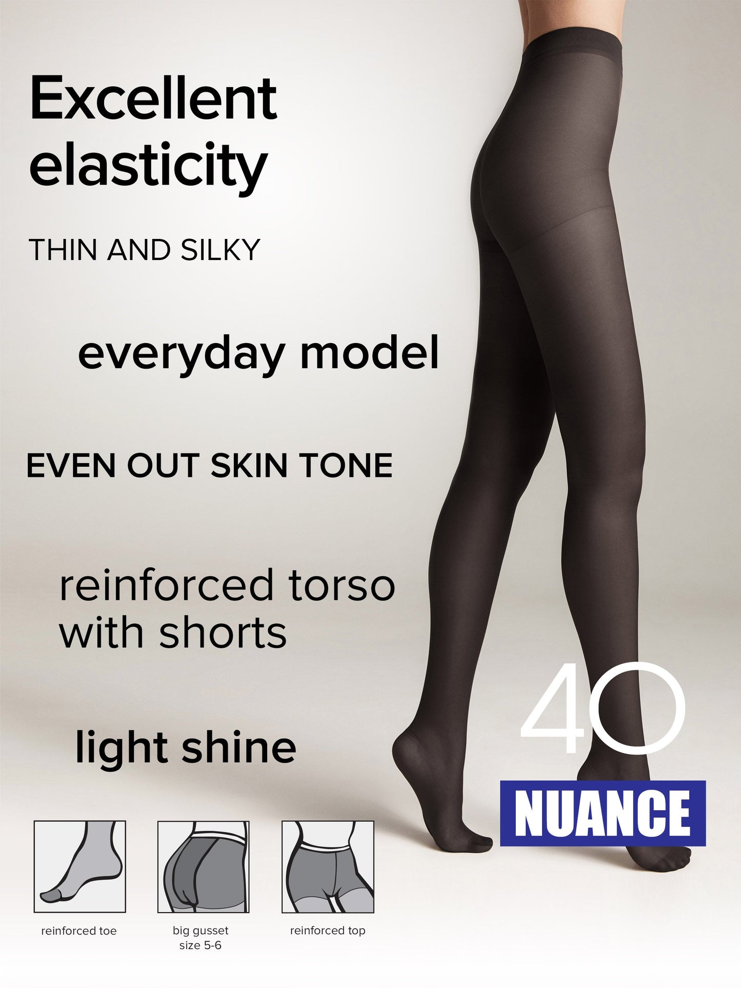 Tights Conte Nuance 40 Den - Reinforced Shorts - Concordia Style Boutique