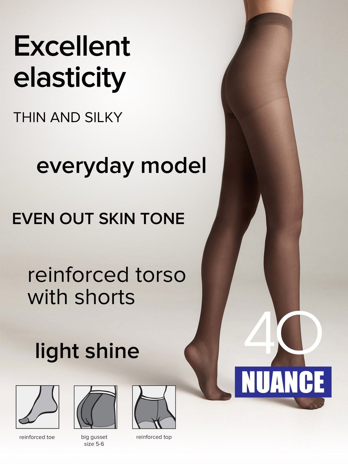 Tights Conte Nuance 40 Den - Reinforced Shorts - Concordia Style Boutique