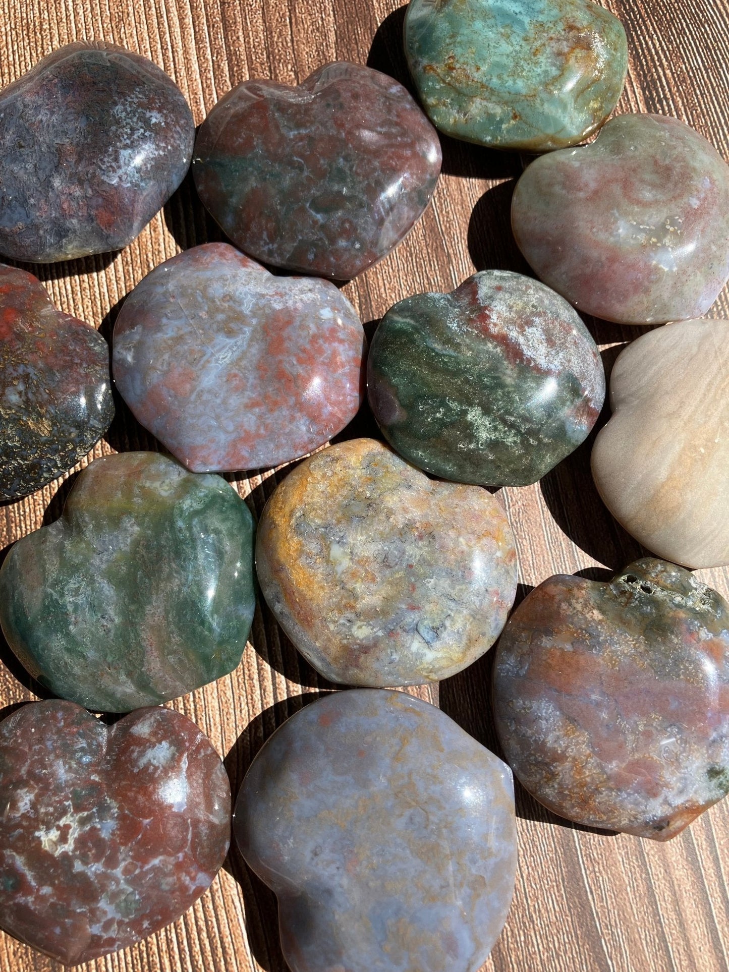 Ocean Jasper Heart – Unique Carved Crystal (Intuitive Pick)