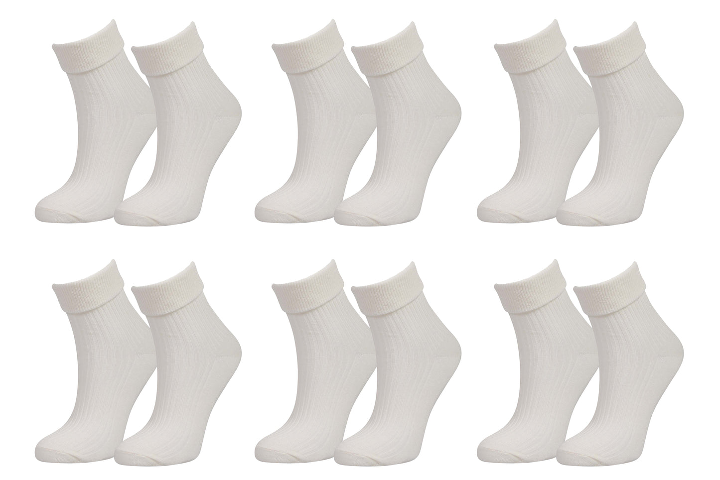 98% Organic Cotton Luxury Women's Socks 6-Pack.