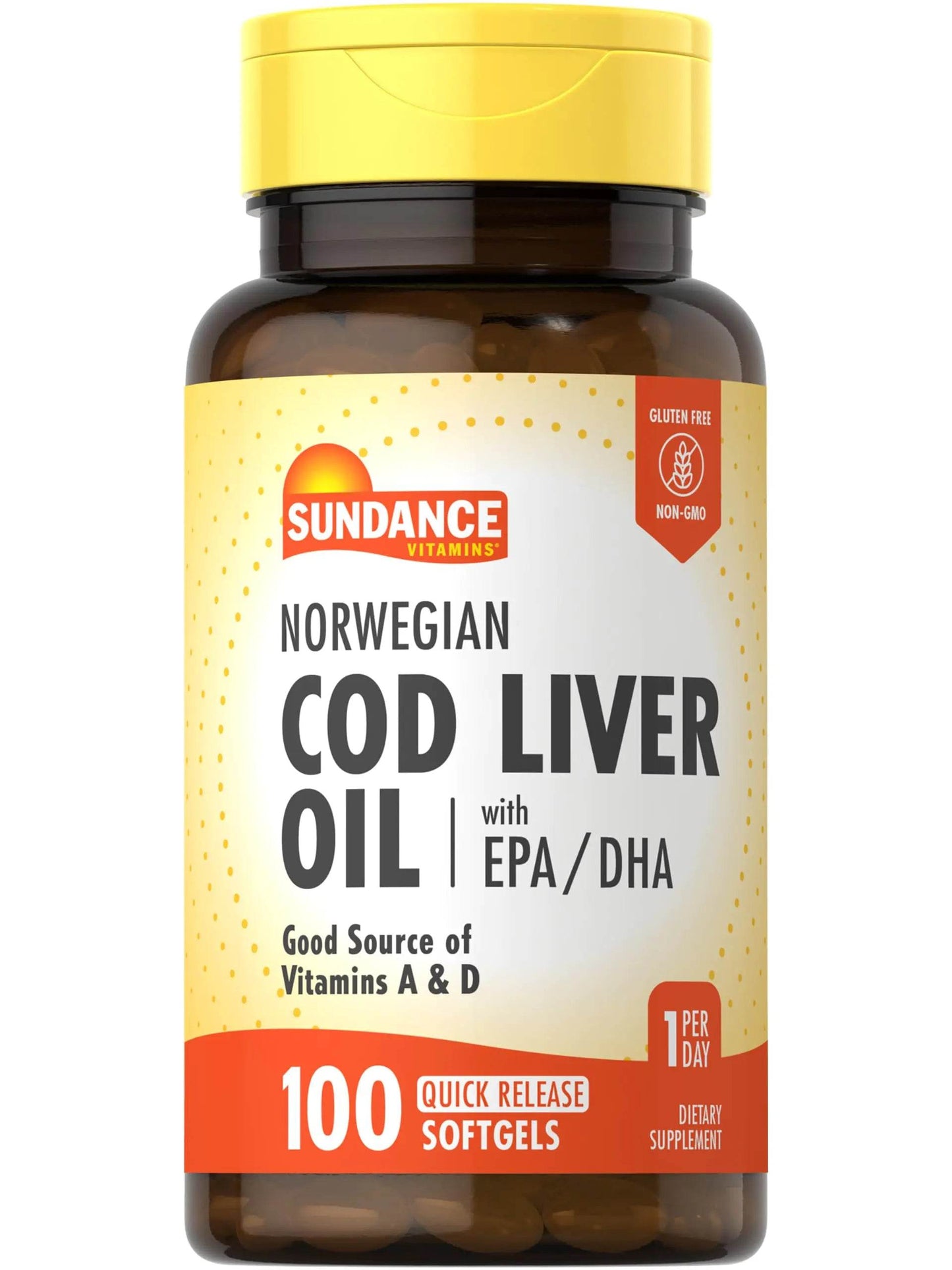 Norwegian Cod Liver Oil | 100 Softgels | with EPA and DHA | Good Source of Vitamins A & D | Non-GMO and Gluten Free Supplement - Concordia Style Boutique