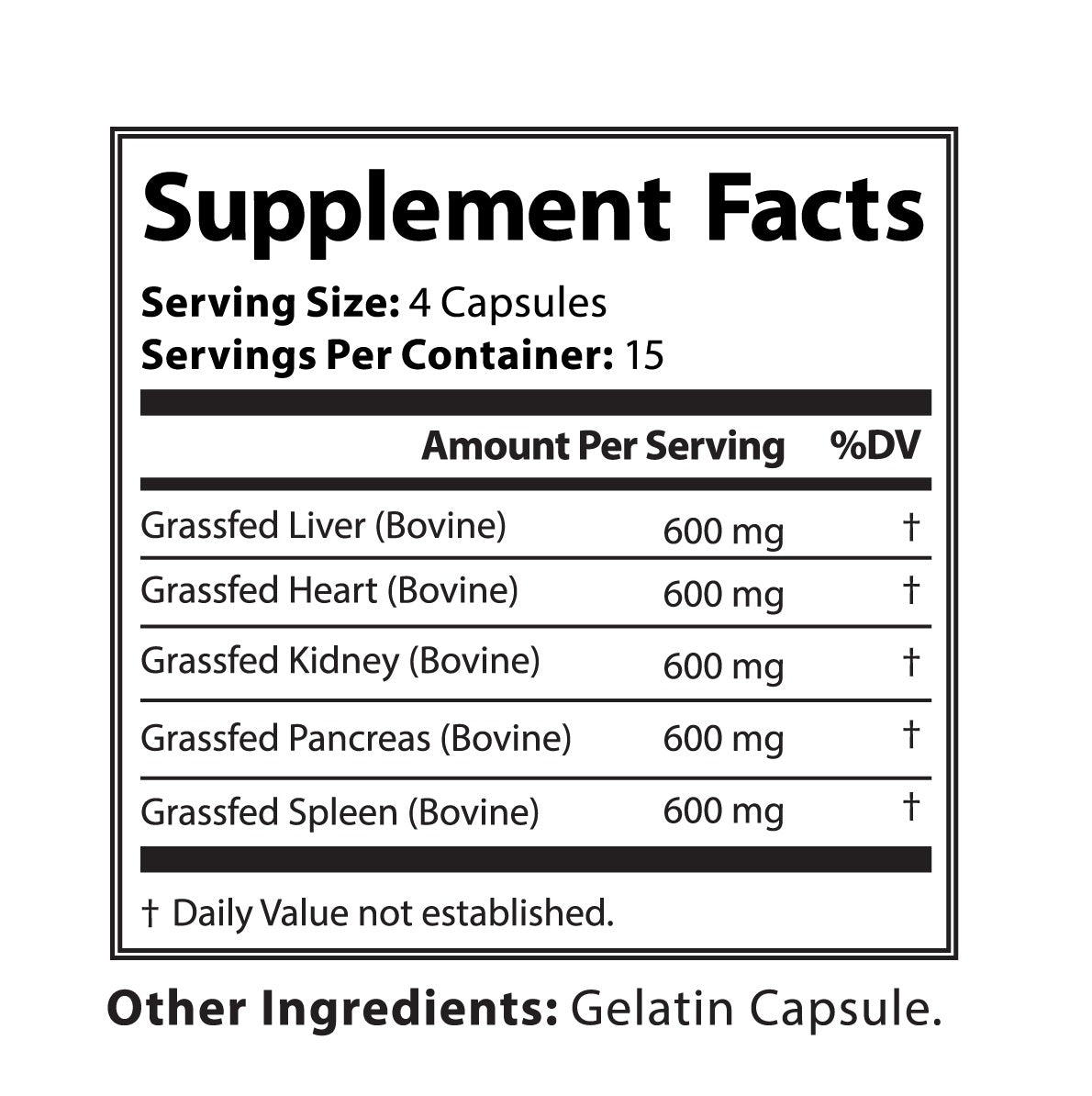 Grass Fed Beef Organ Complex - Concordia Style Boutique