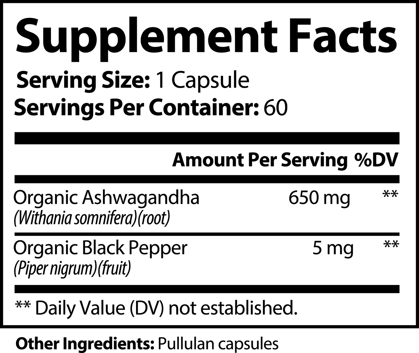 Organic Ashwagandha with Black Pepper, 60 ct. - Concordia Style Boutique