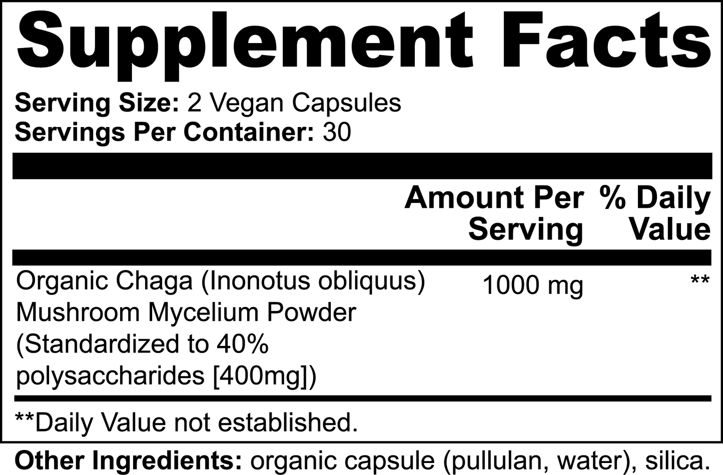 Organic Chaga Mushroom, 60 ct. - Concordia Style Boutique
