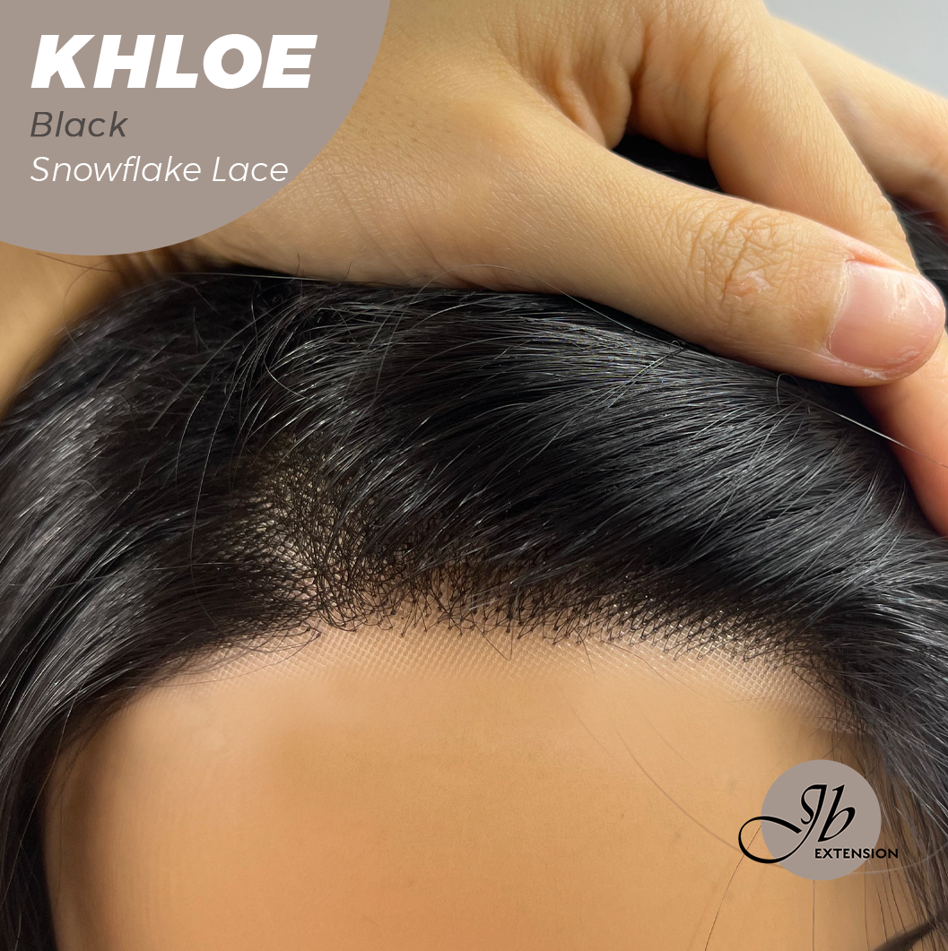 JBEXTENSION 12 Inches Bob Cut Black Pre-Cut Snowflake Lace Frontlace Glueless Wig KHLOE BLACK【PERMATEASE】