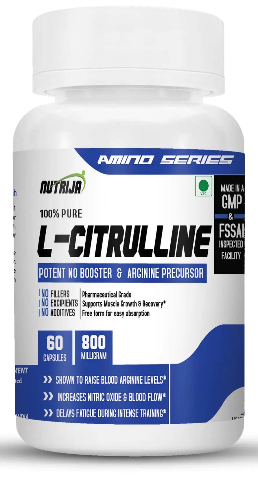 L-CITRULLINE - 800 Mg -Pack of 60 Capsules - Concordia Style Boutique