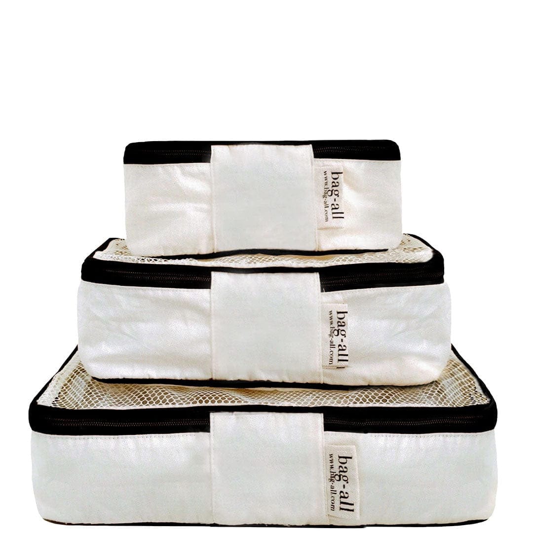 Cotton Packing Cubes, Print, 3-pack Cream - Concordia Style Boutique