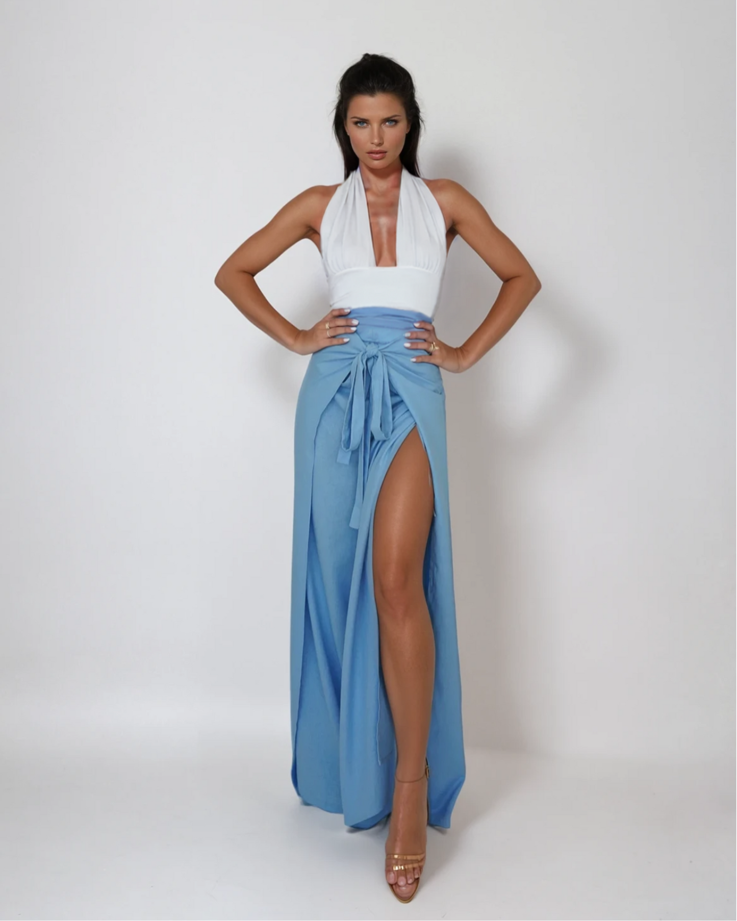Pant to Jumpsuit - Blue Linen - Concordia Style Boutique