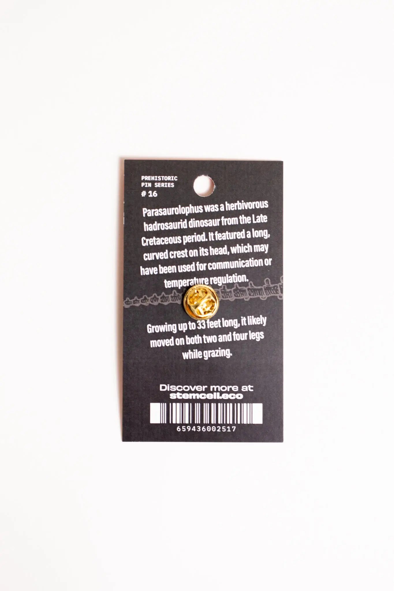 Parasaurolophus Enamel Pin (Parasaurolophus walkeri)