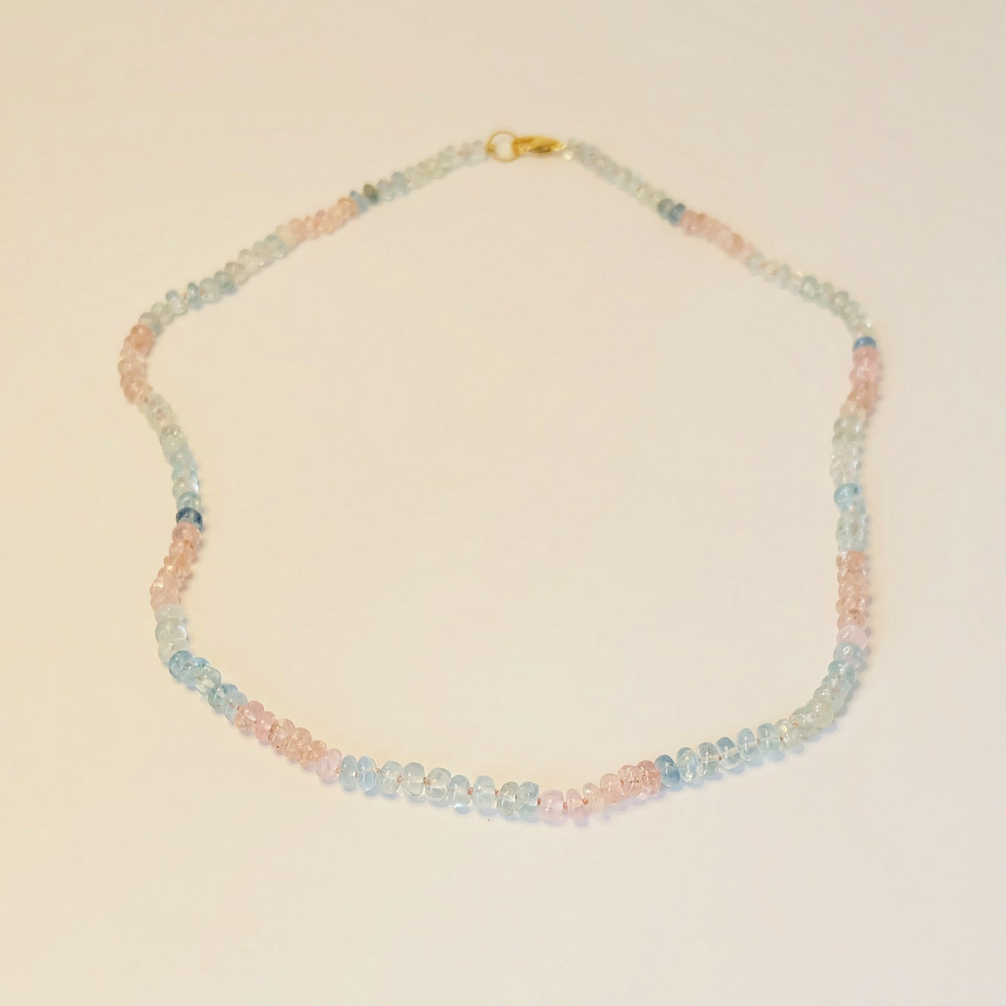 Aquamarine Rose Quartz Candy Necklace