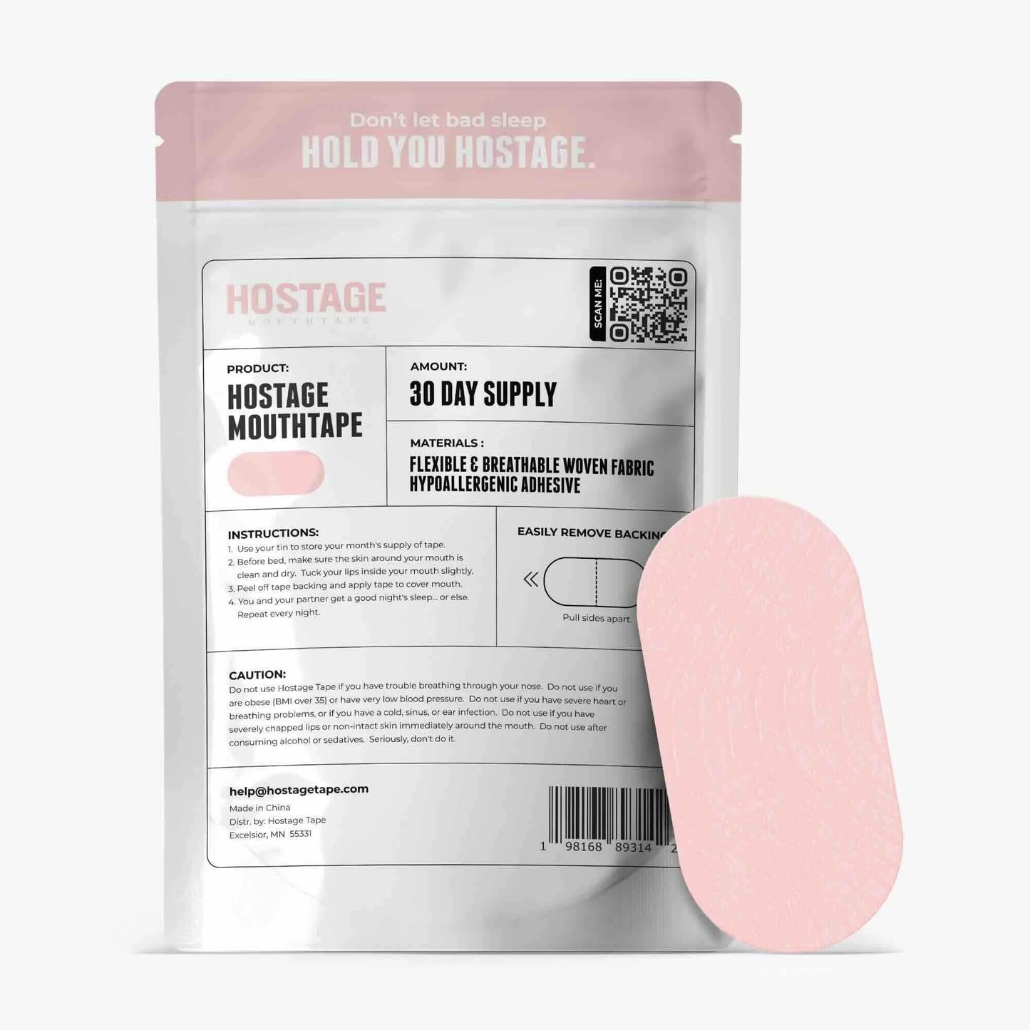 Hostage Mouth Tape - Reduces Snoring and; Enhances Sleep Quality