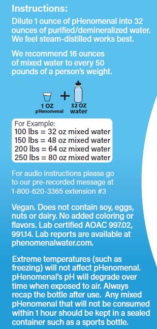 pHenomenal Water Regular Tasteless 32 Oz Concentrate - Makes 8 Gallons - Concordia Style Boutique