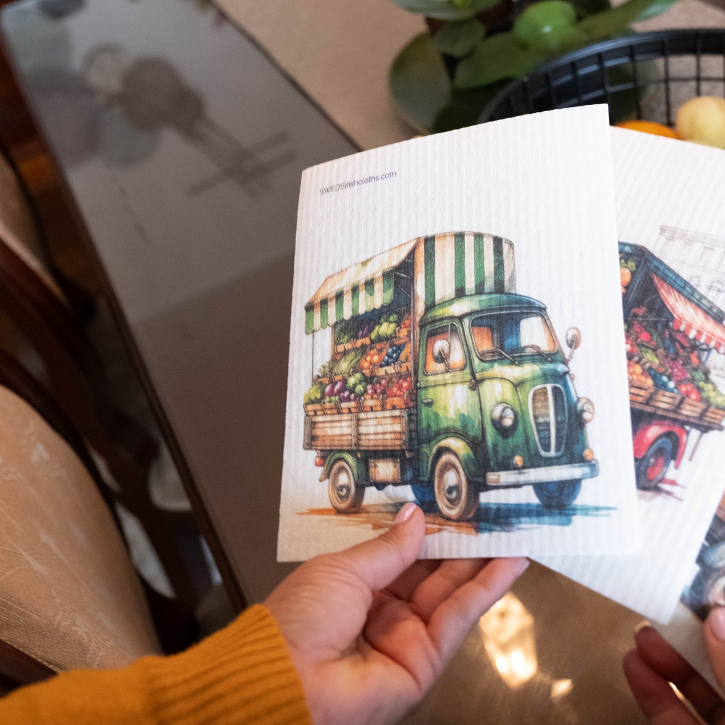 Eco-Friendly Swedish Dishcloths - Green Produce Truck Set of 3 (Paper Towel Replacements) - Concordia Style Boutique