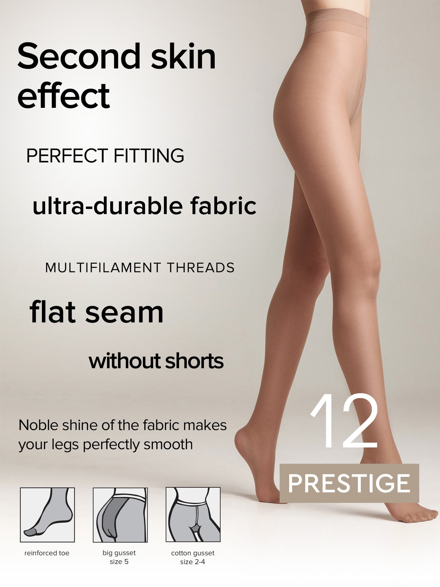 Tights Conte Prestige 12 Den - Sheer to Waist Noble Shine - Concordia Style Boutique