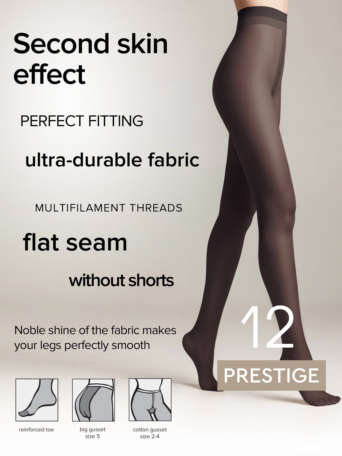 Tights Conte Prestige 12 Den - Sheer to Waist Noble Shine - Concordia Style Boutique
