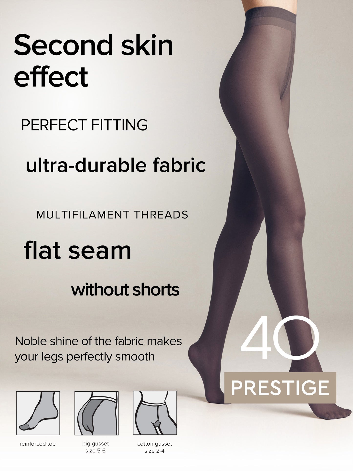 Tights Conte Prestige 40 Den - Sheer to Waist Noble Shine - Concordia Style Boutique