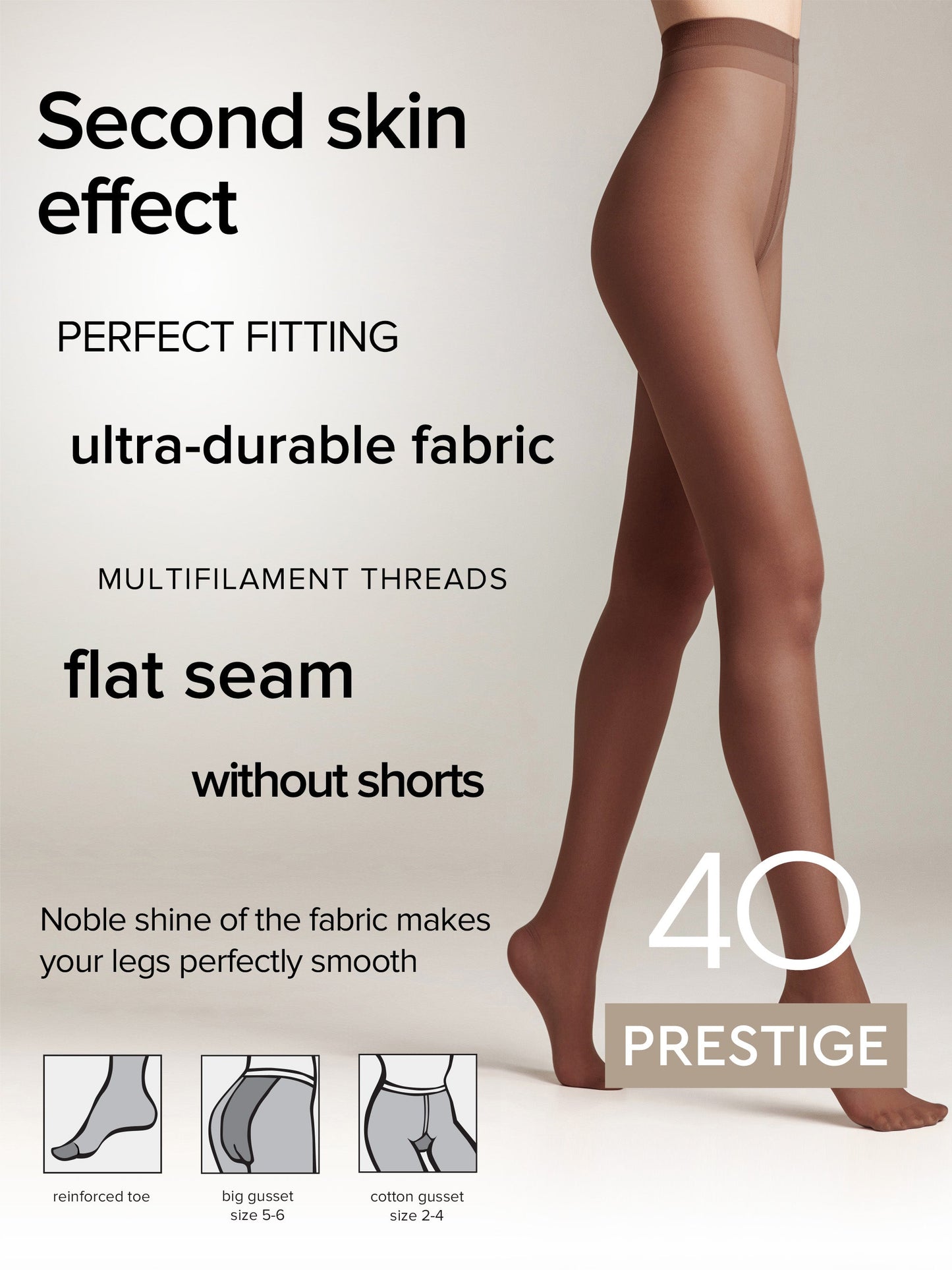 Tights Conte Prestige 40 Den - Sheer to Waist Noble Shine - Concordia Style Boutique