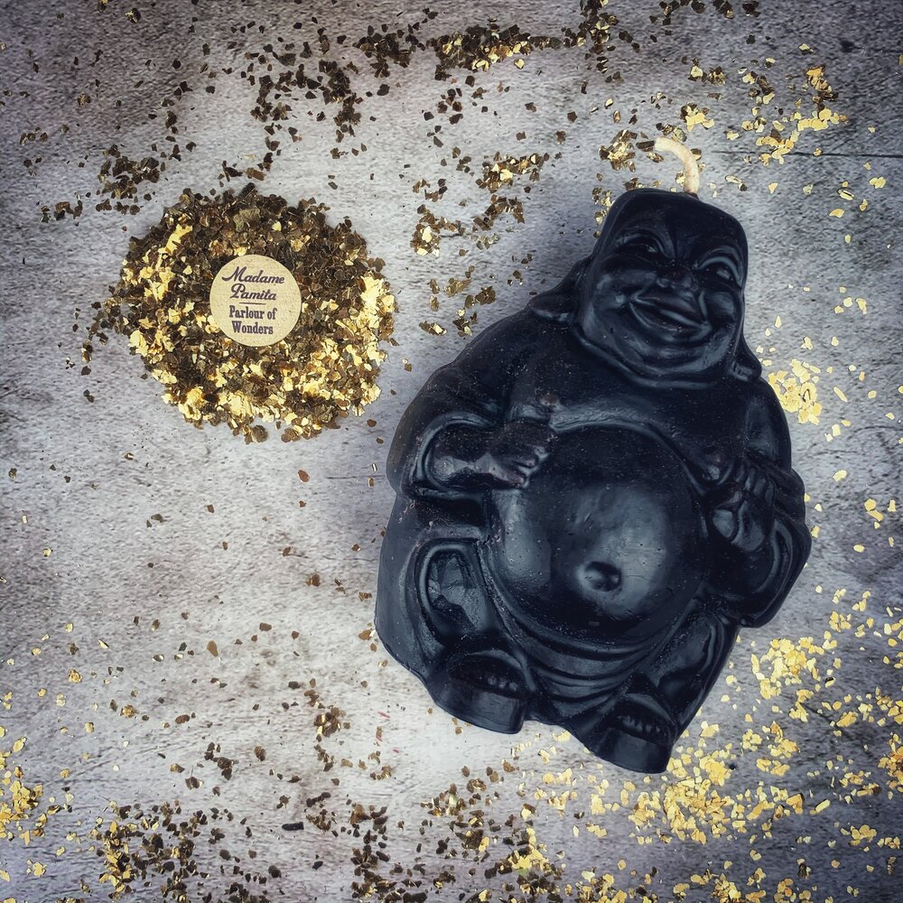 Beeswax Laughing Buddha Spell Candle