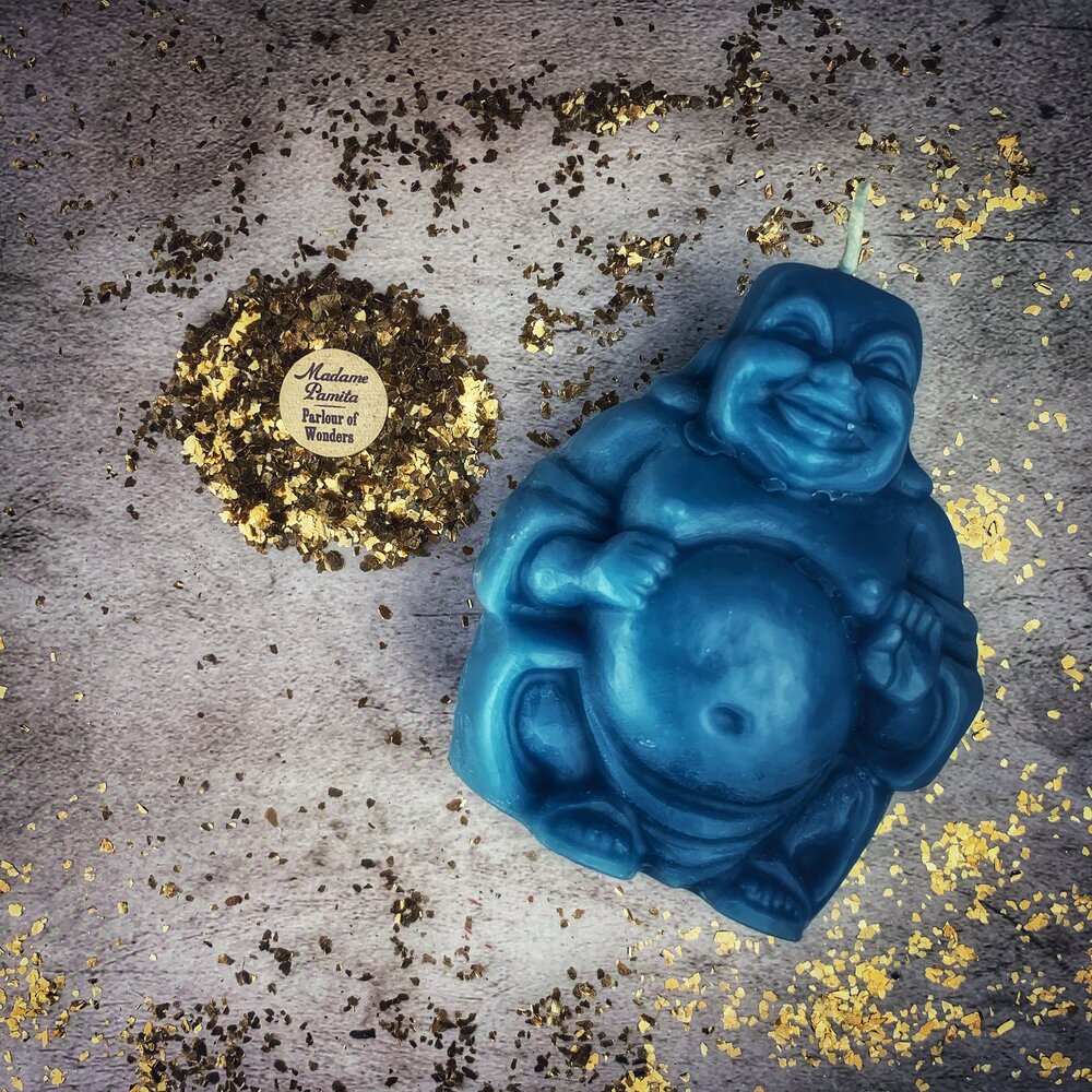 Beeswax Laughing Buddha Spell Candle