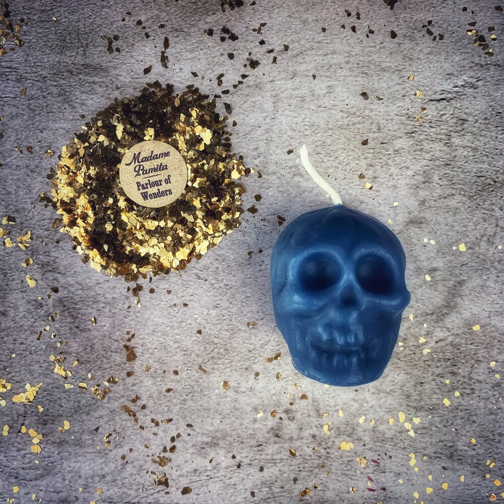 Beeswax Skull Spell Candle - Small
