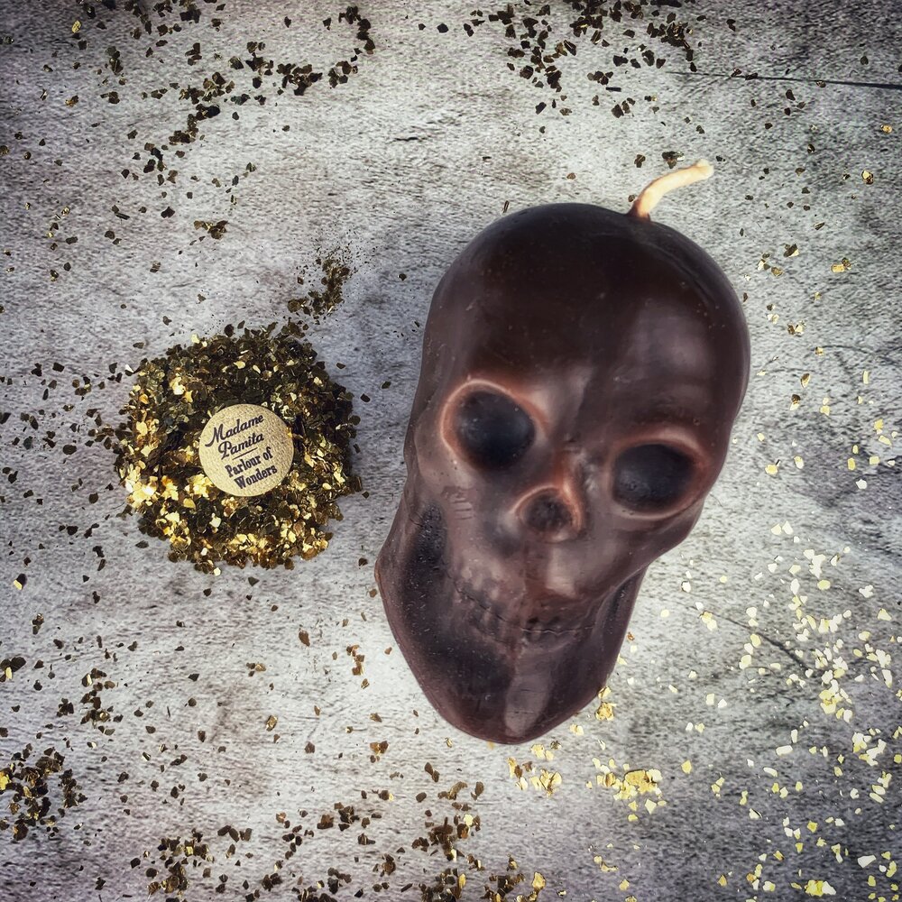 Beeswax Skull Spell Candle - Large