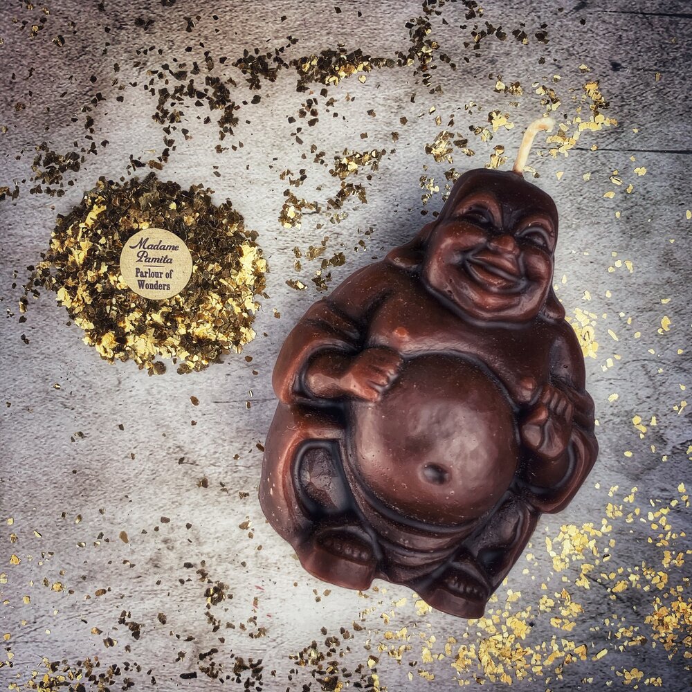 Beeswax Laughing Buddha Spell Candle