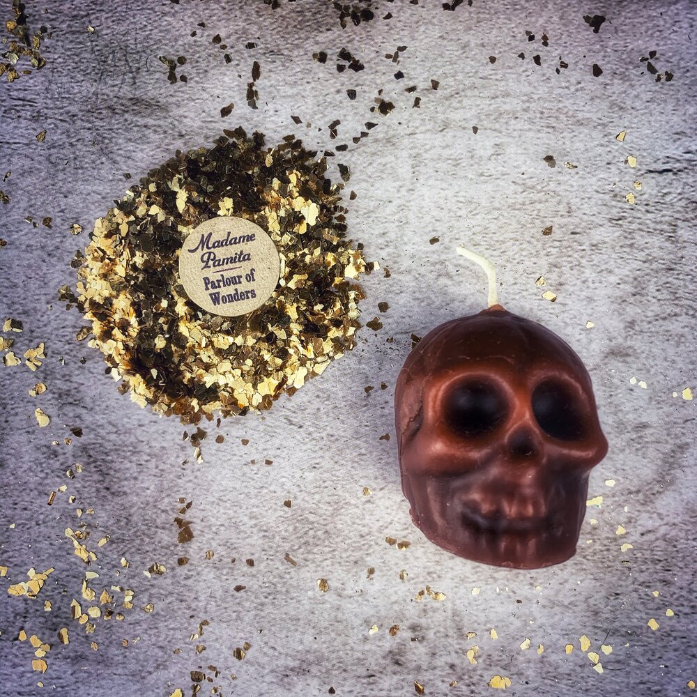 Beeswax Skull Spell Candle - Small