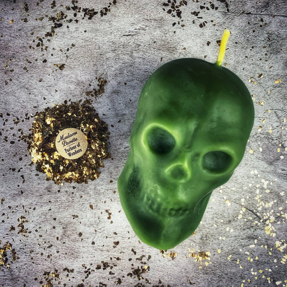 Beeswax Skull Spell Candle - Large