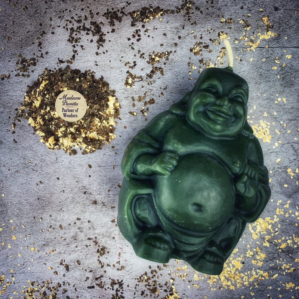 Beeswax Laughing Buddha Spell Candle
