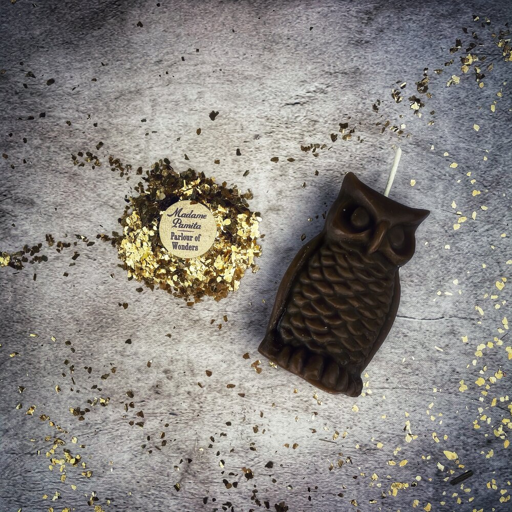 Beeswax Wise Owl Spell Candle
