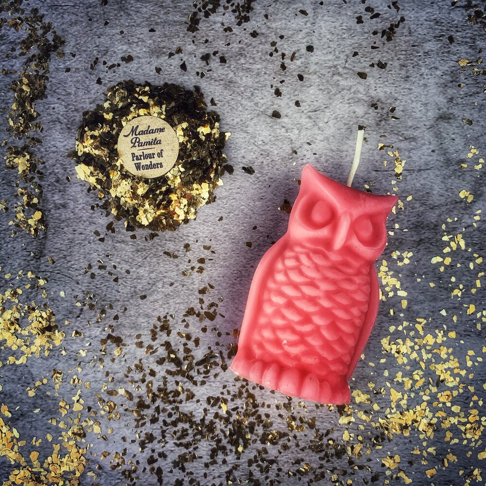Beeswax Wise Owl Spell Candle