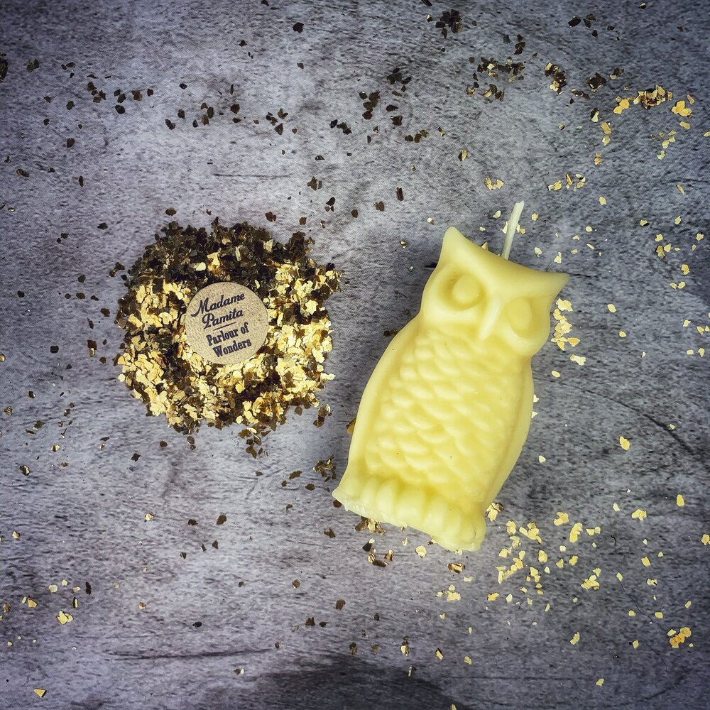 Beeswax Wise Owl Spell Candle