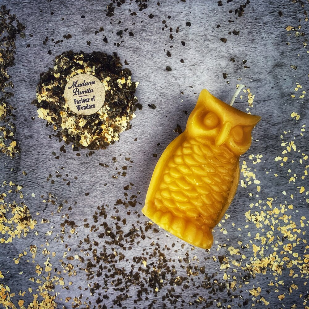 Beeswax Wise Owl Spell Candle