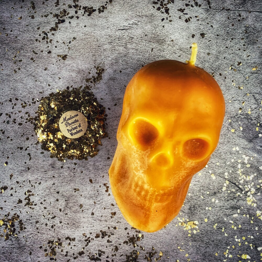 Beeswax Skull Spell Candle - Large