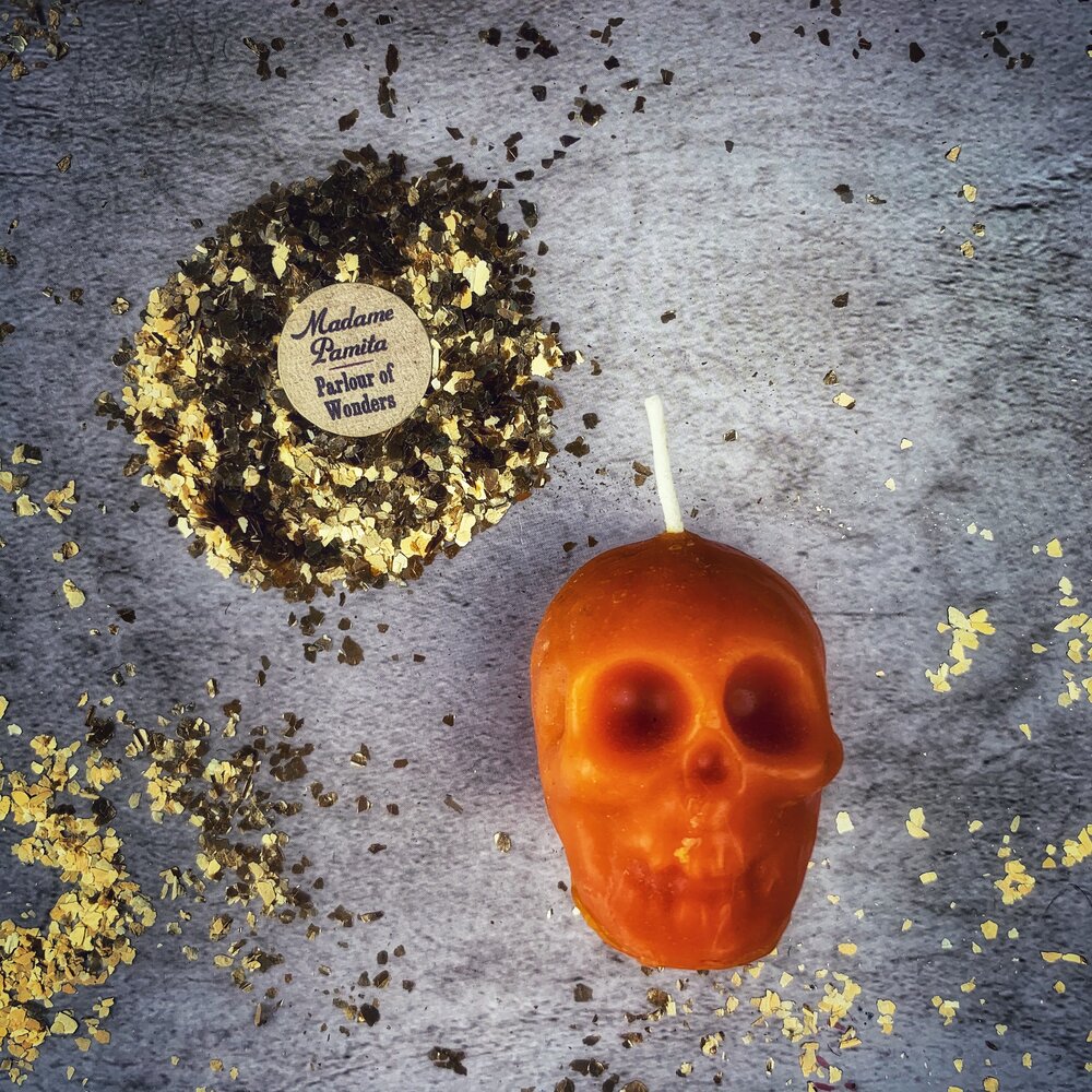 Beeswax Skull Spell Candle - Small