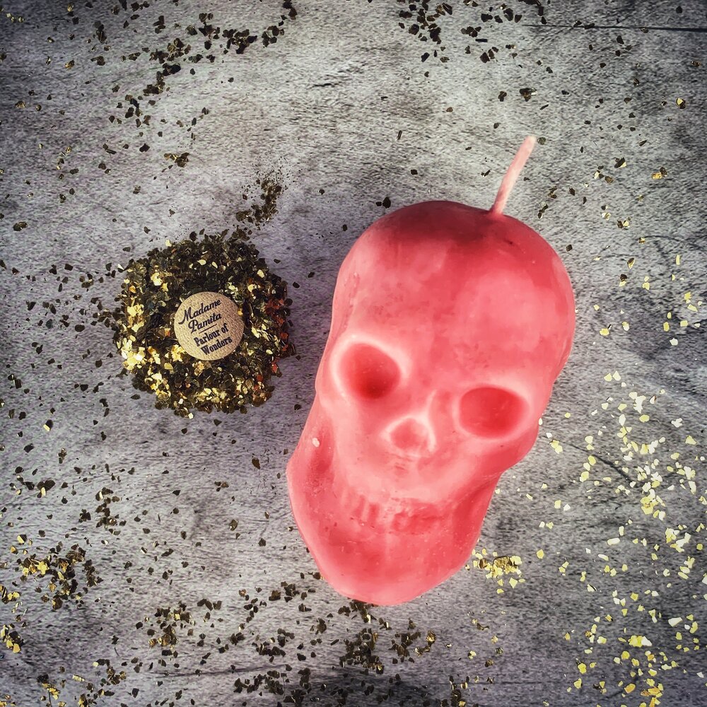 Beeswax Skull Spell Candle - Large