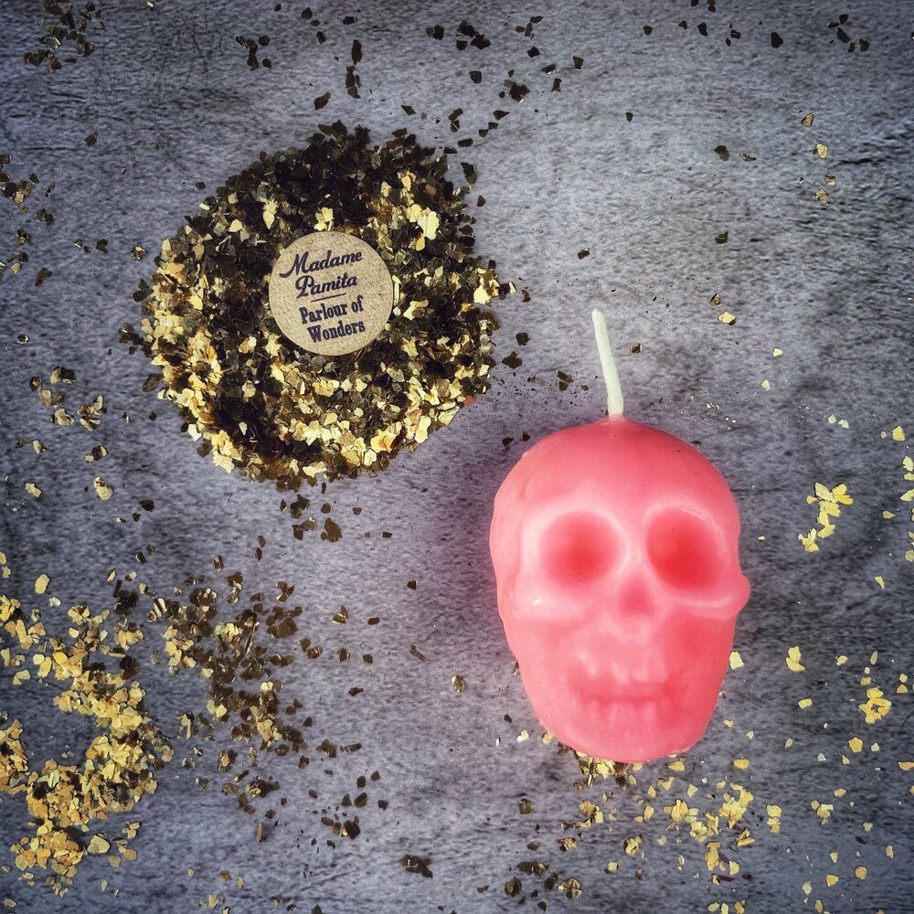 Beeswax Skull Spell Candle - Small