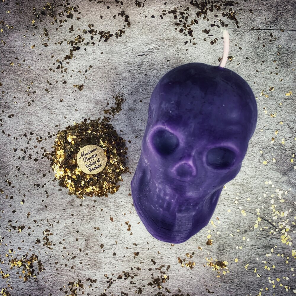 Beeswax Skull Spell Candle - Large