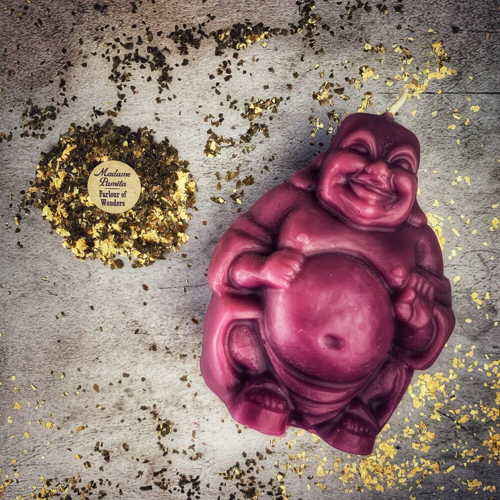 Beeswax Laughing Buddha Spell Candle